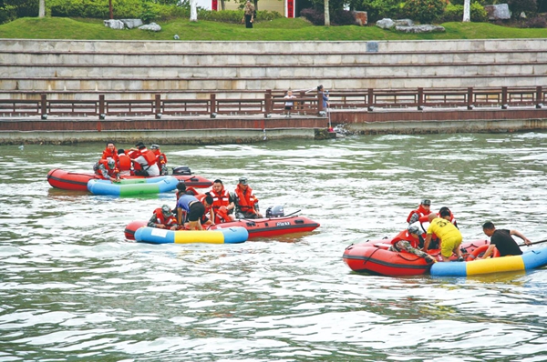 2021年氵舞阳河及观音岩水电站防洪演练